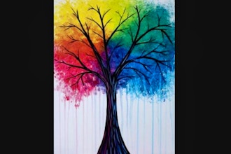 Virtual Paint Nite: Bright Rainbow Tree (Ages 6+)